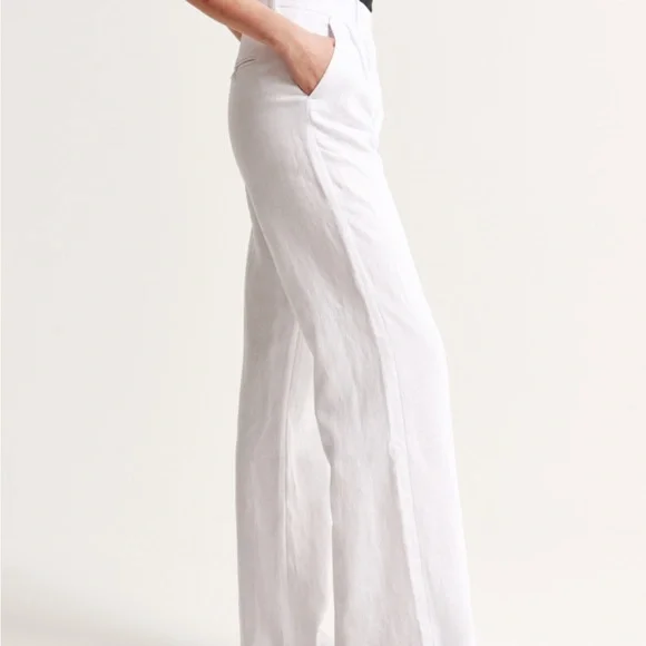 Abercrombie & Fitch White Wide Leg Pants - Picture 4 of 11
